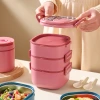 304 stainless steel square portable pot, three-layer student plastic lunch box, bento box, multi-layer lunch box, insulated lunch box Application Scenario
